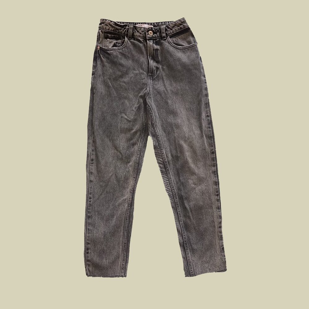 Zara High Rise Grey Jeans